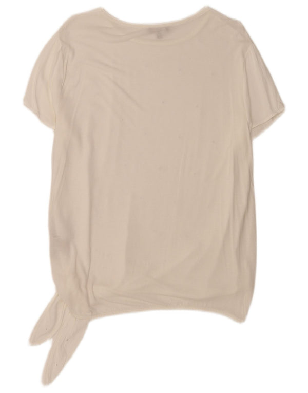 Bluzka damska Massimo Dutti Top UK 18 XL Biała wiskoza