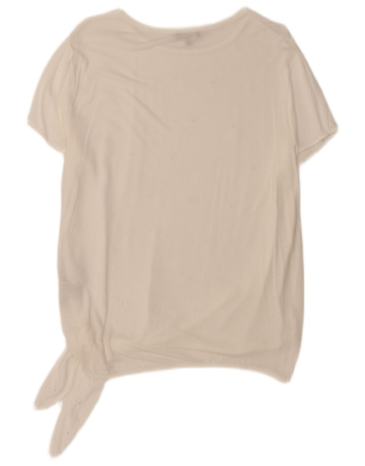 Bluzka damska Massimo Dutti Top UK 18 XL Biała wiskoza