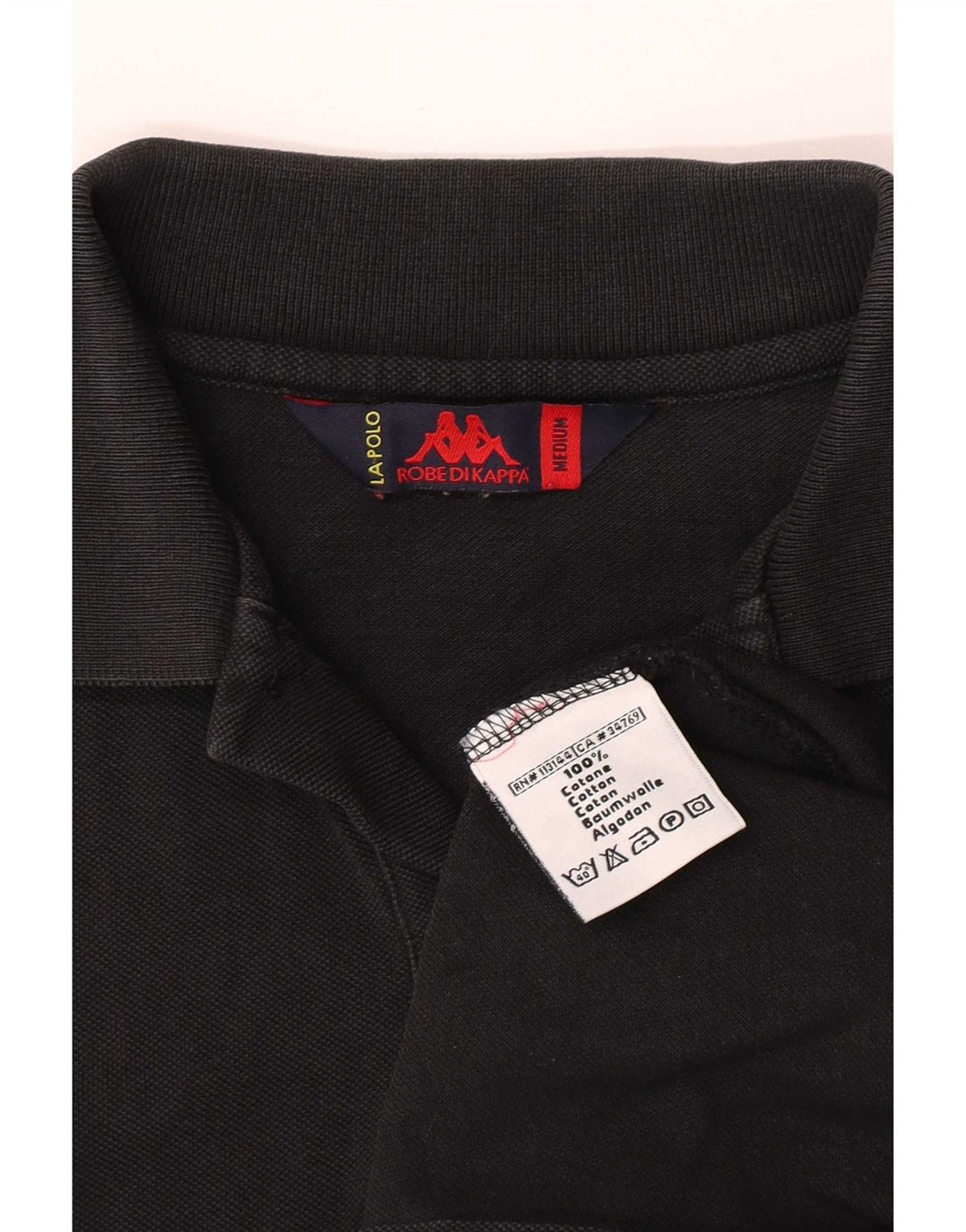 Męska koszulka polo Kappa, średnia czarna, bawełniana