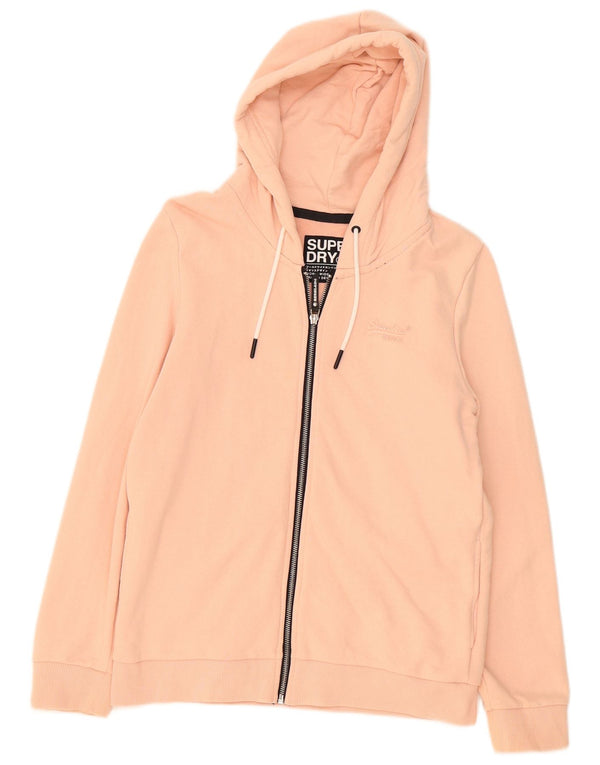 Damski sweter z kapturem i zamkiem Superdry UK 10, mały, różowy, bawełniany