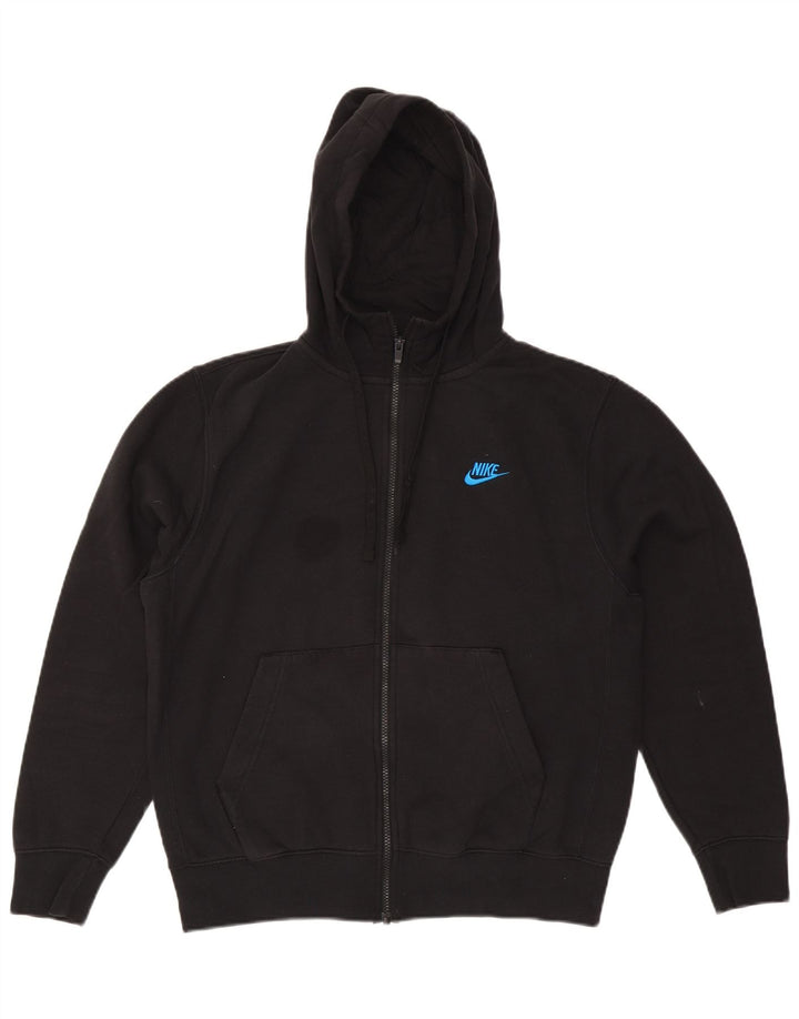 Męski sweter z kapturem i zamkiem błyskawicznym Nike, średni czarny, bawełniany