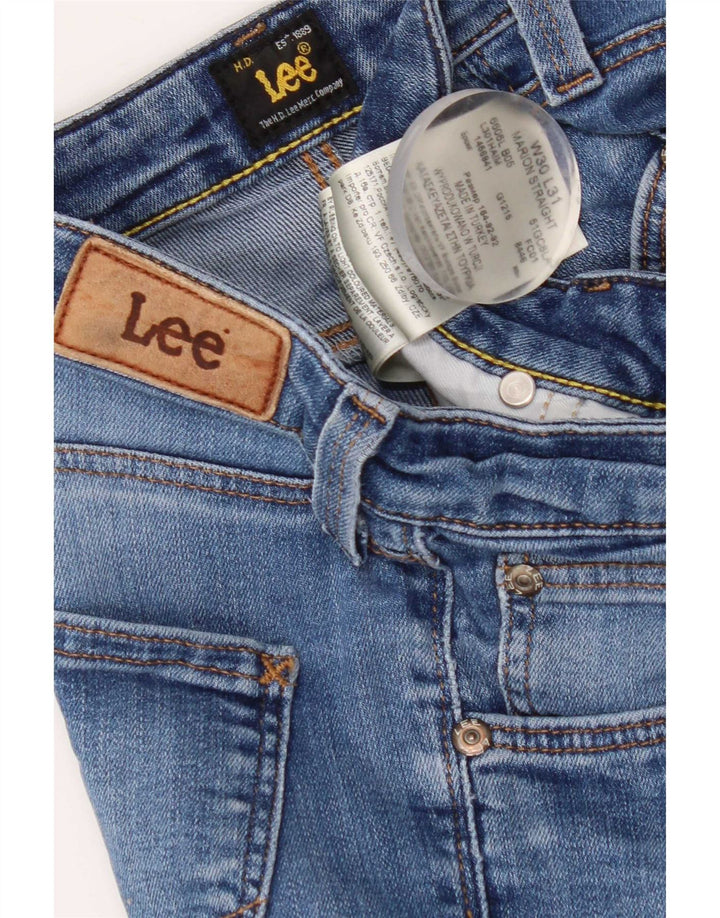 Damskie jeansy Lee Marion Straight W30 L31 Niebieskie bawełniane