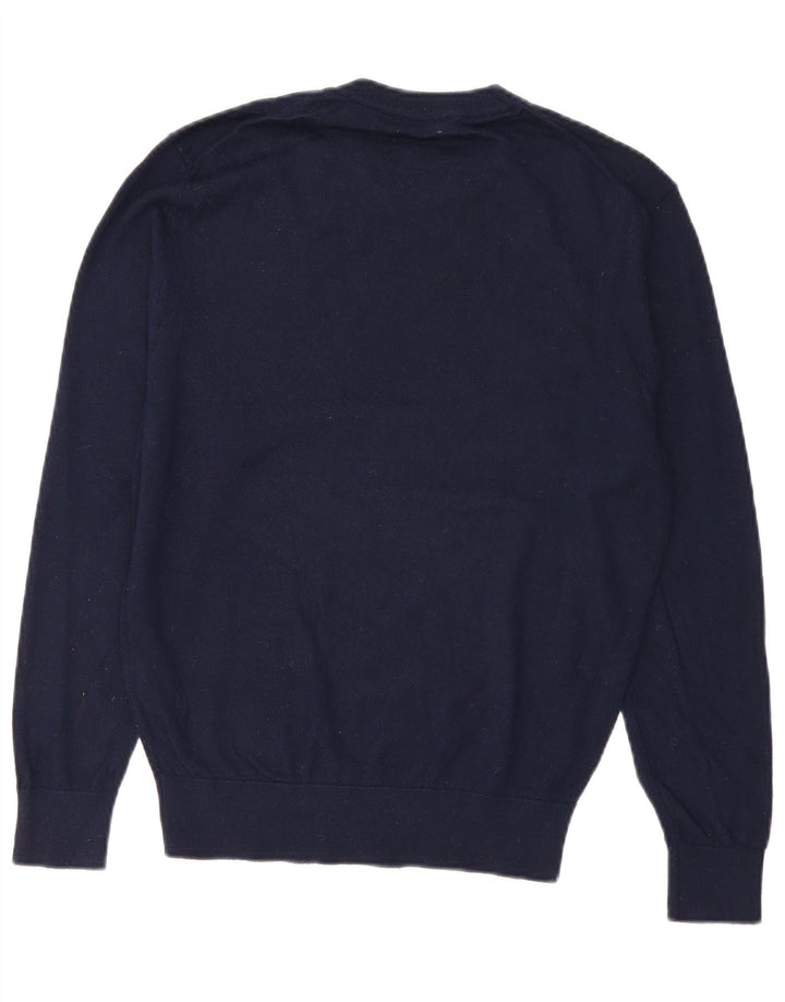 Męski sweter Zara z okrągłym dekoltem, średni granatowy akryl