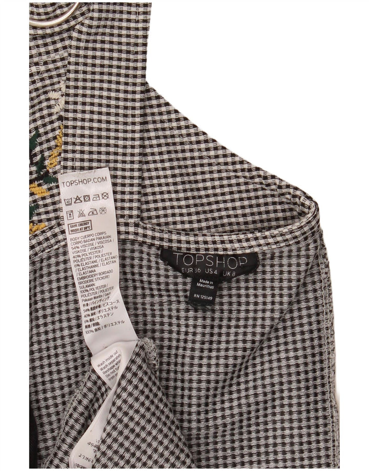 Damska sukienka letnia Topshop EU 36 Small Black Gingham wiskoza