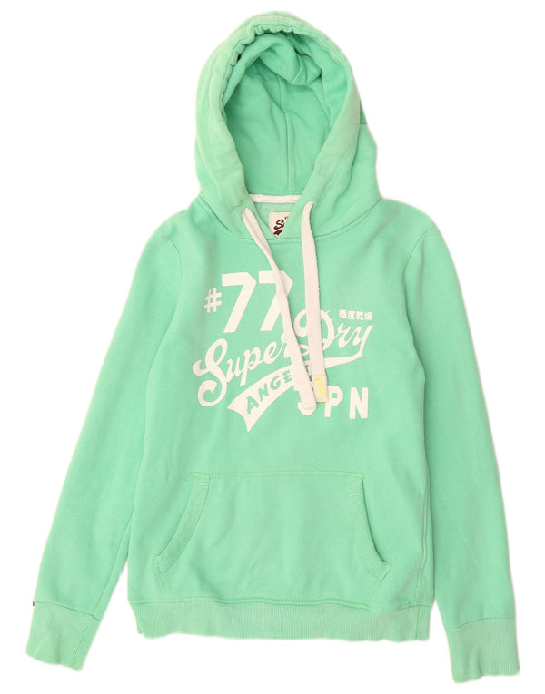 Damski sweter z kapturem Superdry Graphic UK 10 Small, zielony, bawełniany