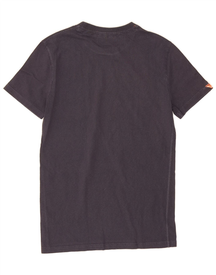 SUPERDRY Mens Graphic T-Shirt Top Small Navy Blue Cotton Vintage Superdry and Second-Hand Superdry from Messina Hembry 