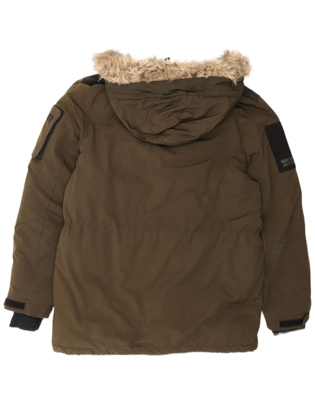 Męska kurtka parka z kapturem Smog UK 42 XL Khaki, poliester