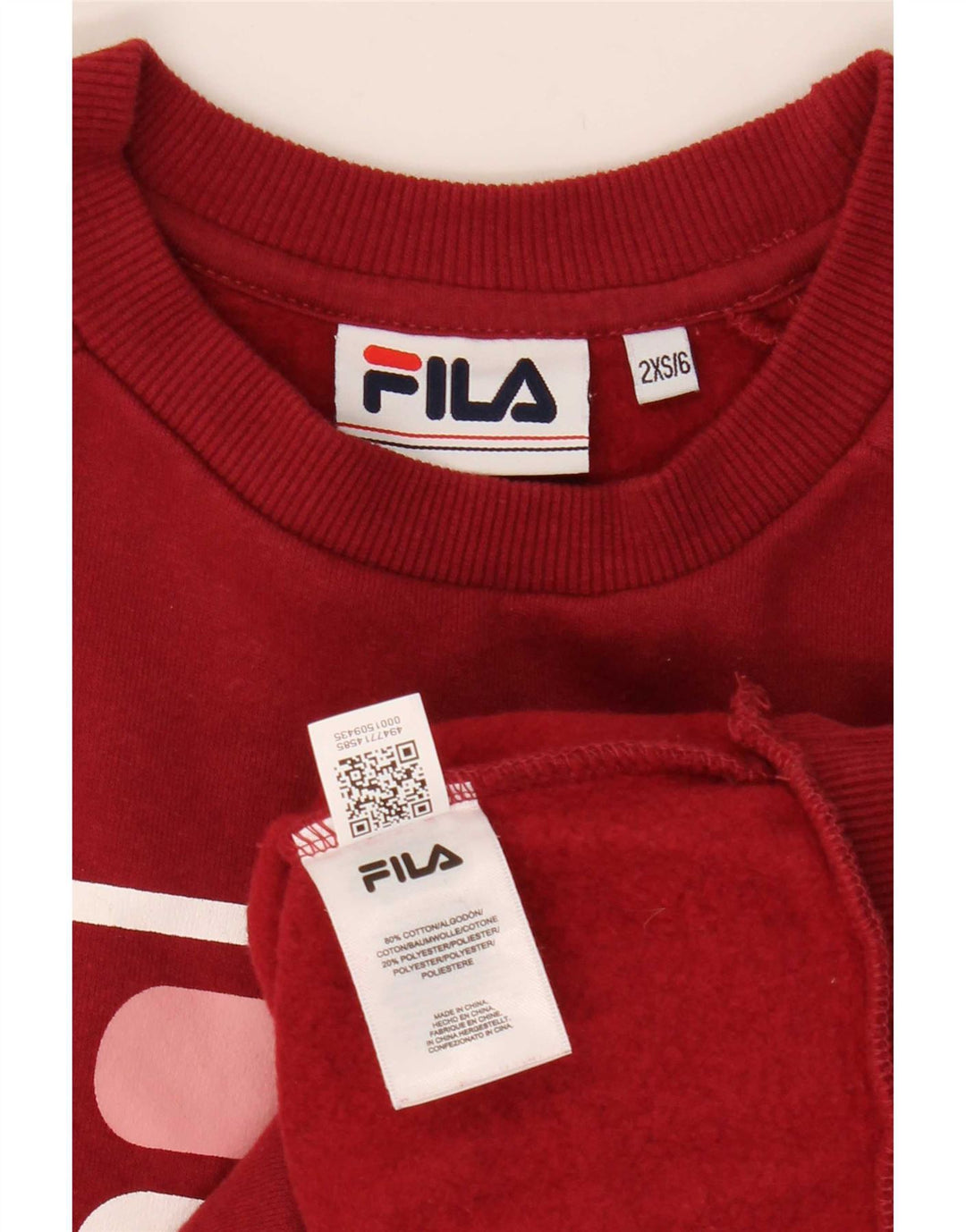 Damska bluza Fila Graphic Oversize Sweter UK 2 2XS w kolorze czerwonym