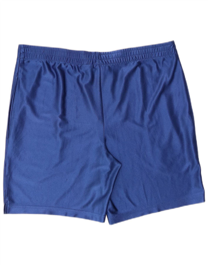 Męskie spodenki sportowe w stylu vintage, średni niebieski poliester