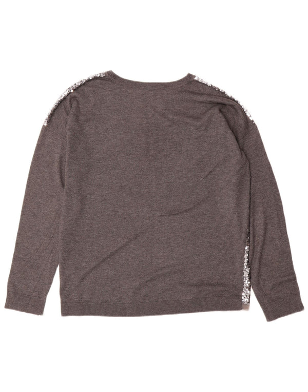 Damski sweter oversize Whistles z okrągłym dekoltem UK 12, średni szary