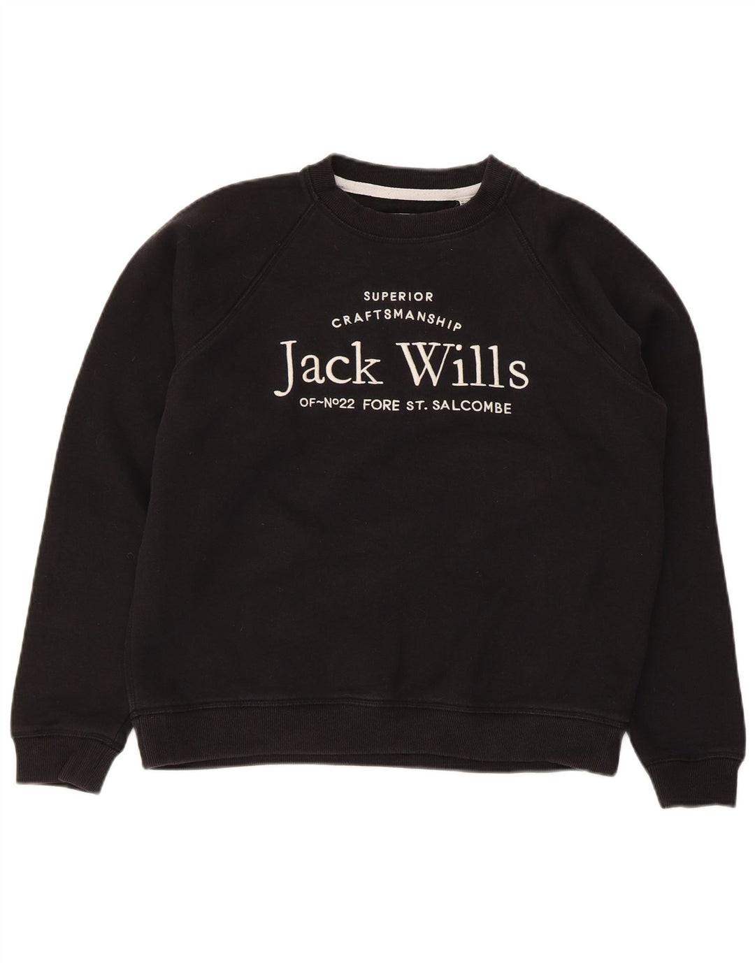 Damska bluza z grafiką Jack Wills, UK 12, średnia czarna bawełna
