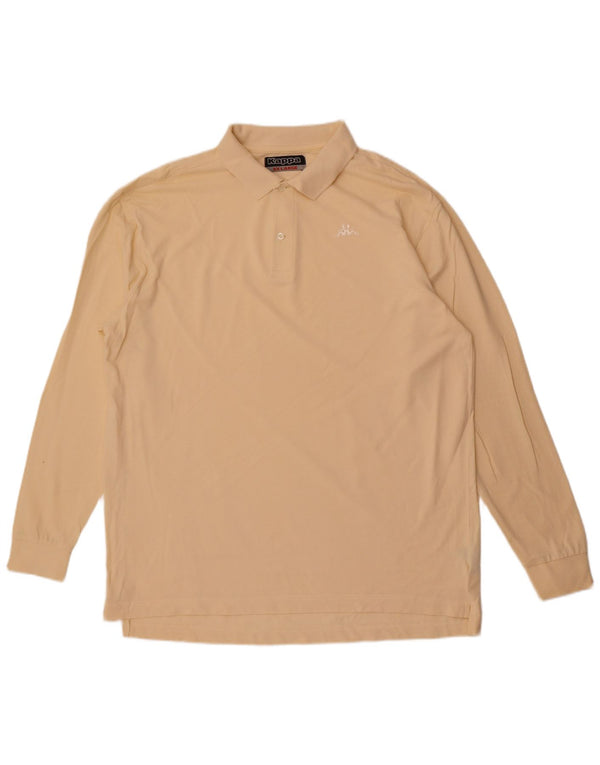 Kappa Mens Long Sleeve Polo Shirt 2XL Beige Cotton