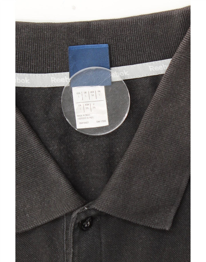 Męska koszulka polo REEBOK, duża, czarna, bawełniana