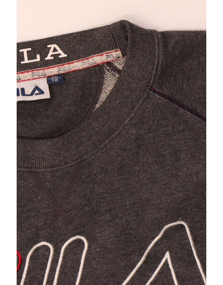 Męska bluza z grafiką Fila XL, szara, nakrapiana bawełna