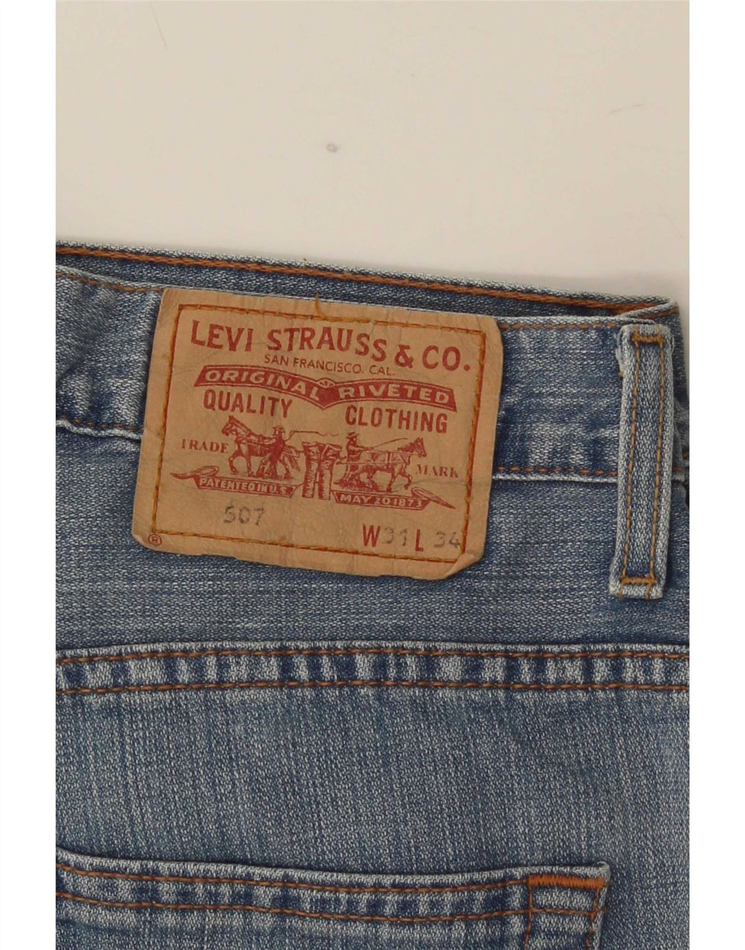 Męskie jeansy Levi's 507 Slim Bootcut W31 L34 Niebieska bawełna