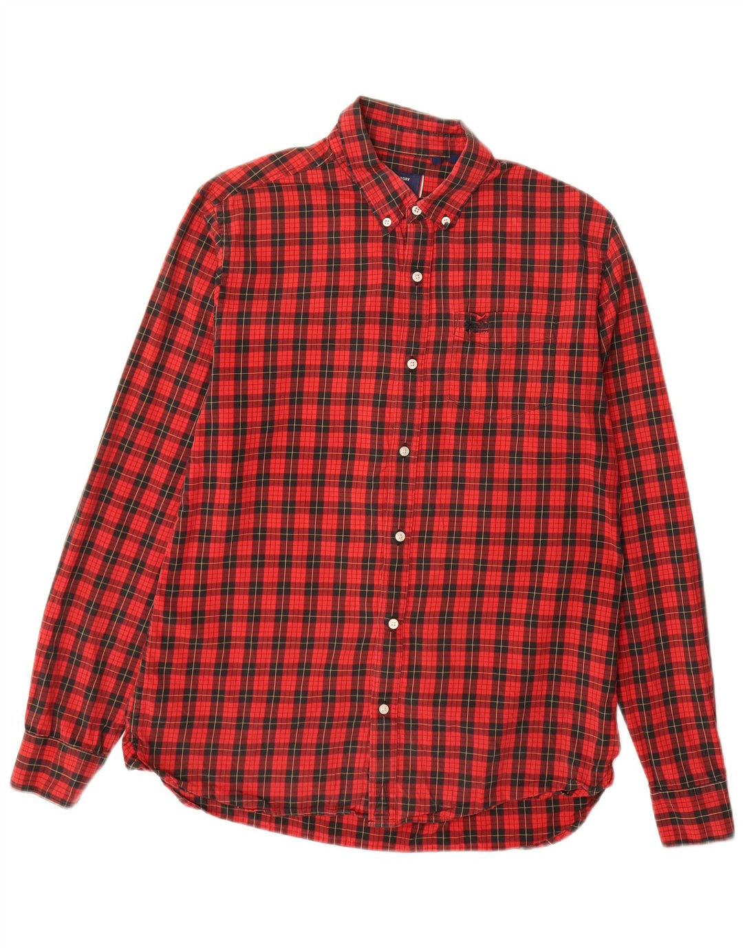 Męska koszula flanelowa Superdry, duża, bawełniana w czerwoną kratę