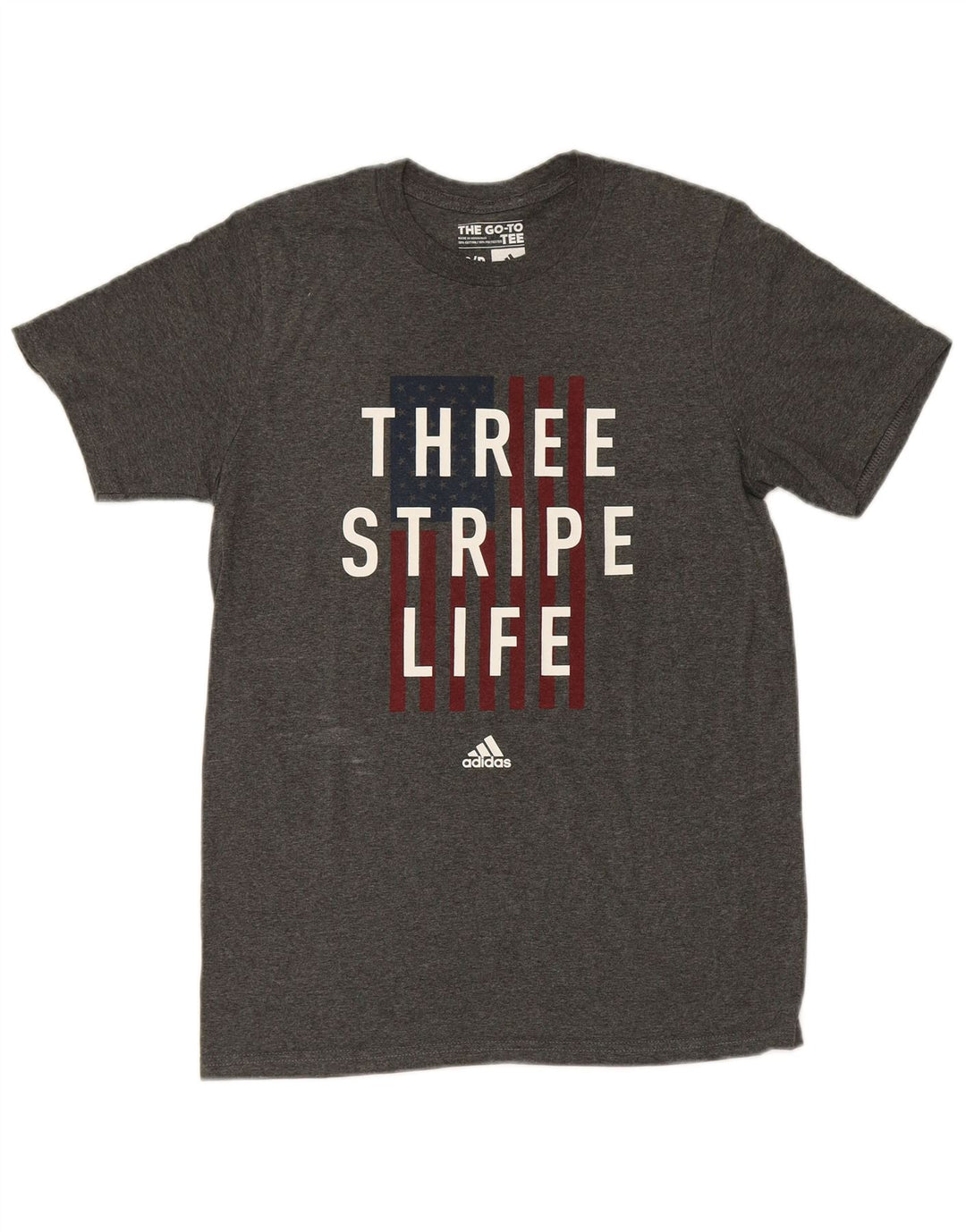 ADIDAS Mens Graphic T-Shirt Top Small Grey Cotton
