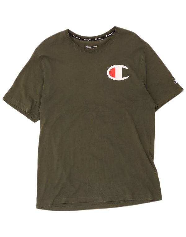 Męski T-shirt Champion z grafiką, top XL, bawełna khaki