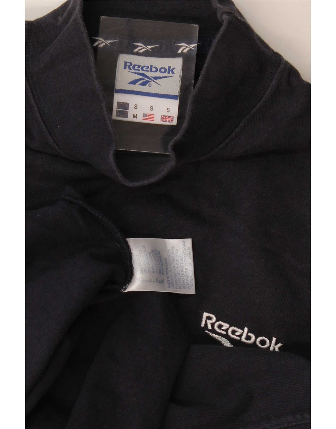 Męska koszulka Reebok z długim rękawem, mała, czarna, bawełniana