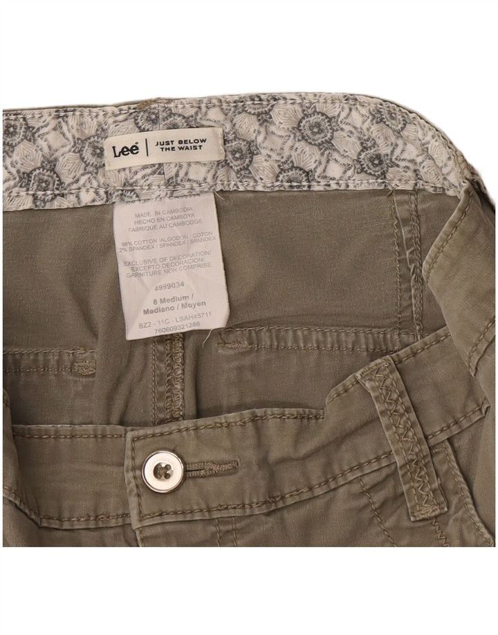 Damskie spodnie Lee Cargo Capri US 8 Medium W30 L19 Bawełna khaki