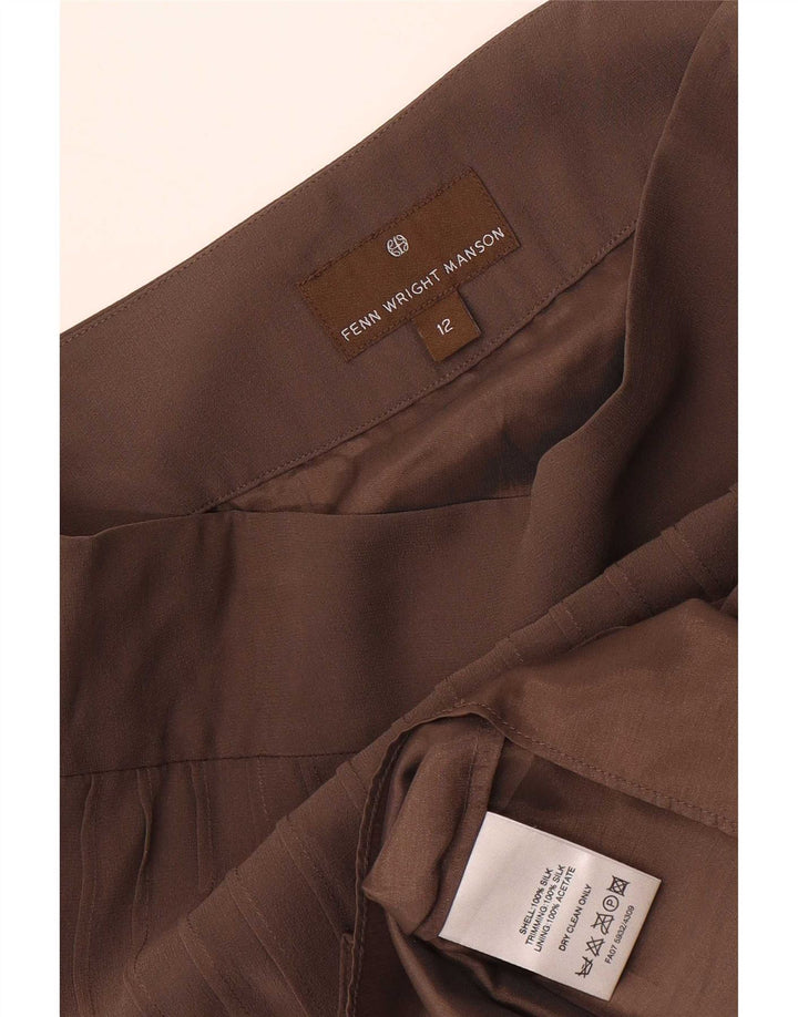 Damska spódnica z falbaną Fenn Wright Manson UK 12 Medium W32 Brązowy jedwab
