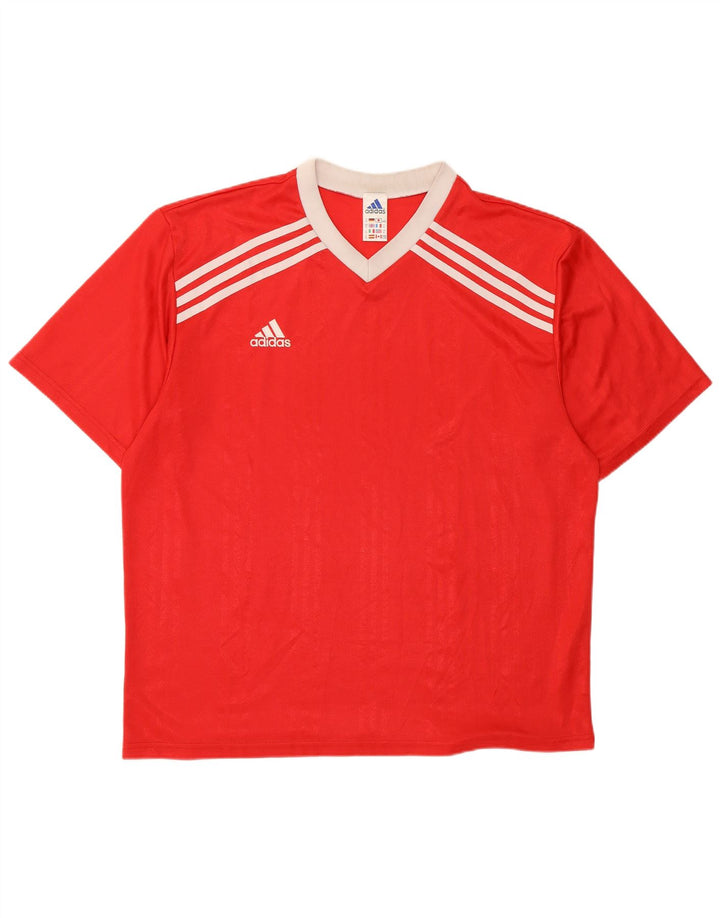 Męska koszulka z grafiką ADIDAS, XL, czerwona, poliester