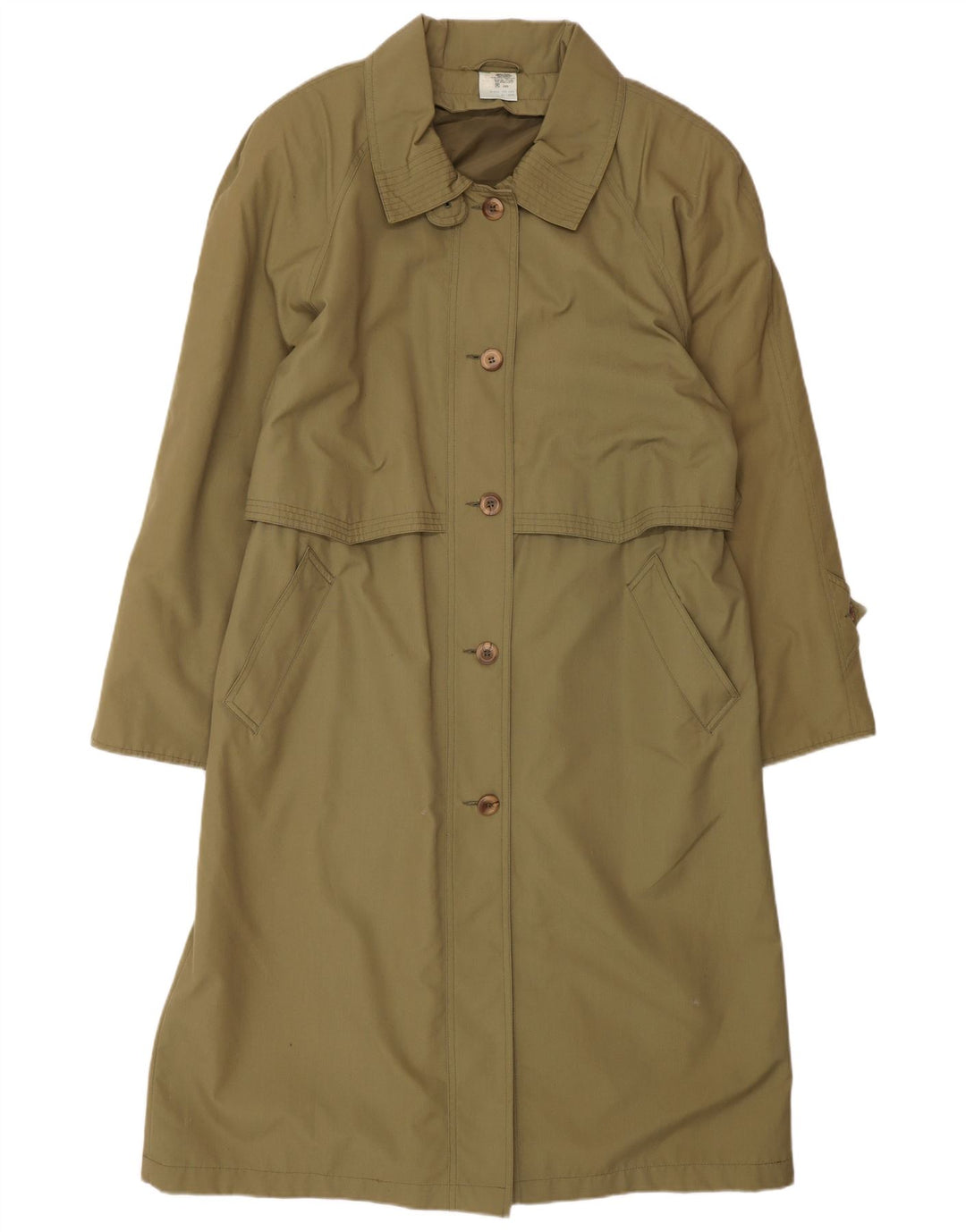 KLASYCZNY damski, oversize'owy, długi trencz UK 16, duży, khaki, poliester