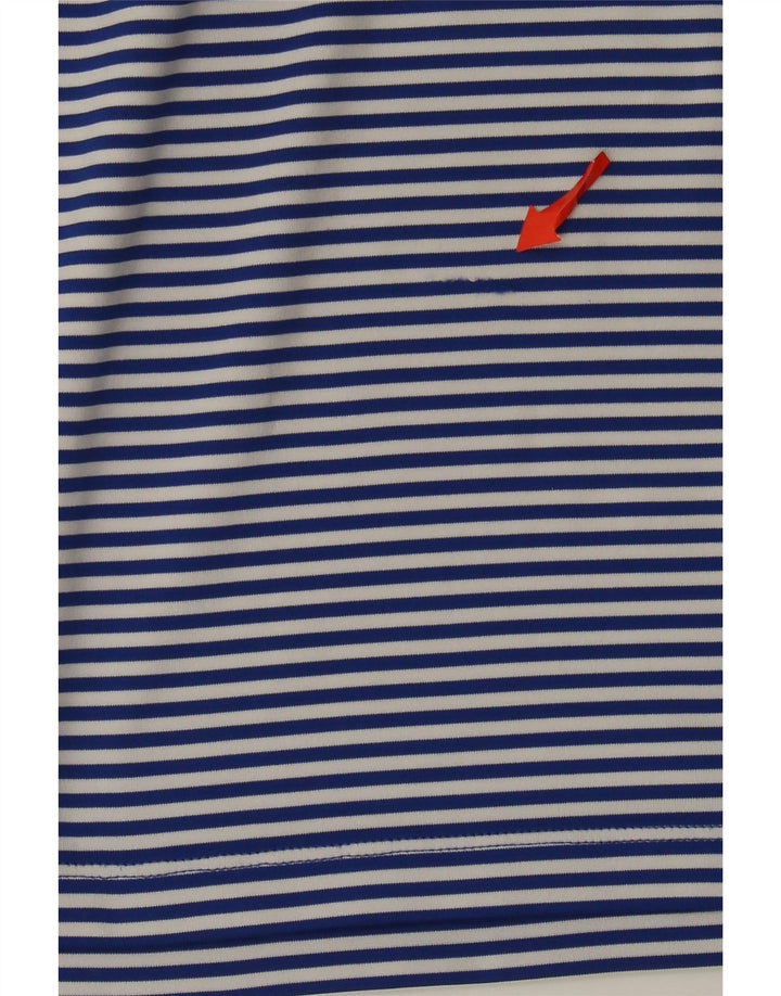 Męska koszulka polo Under Armour Heat Gear w kolorze średniego niebieskiego, z poliestru w prążki