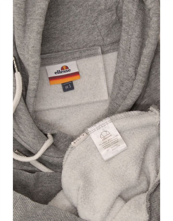 ELLESSE Mens Graphic Hoodie Jumper Small Grey Cotton Vintage Ellesse and Second-Hand Ellesse from Messina Hembry 