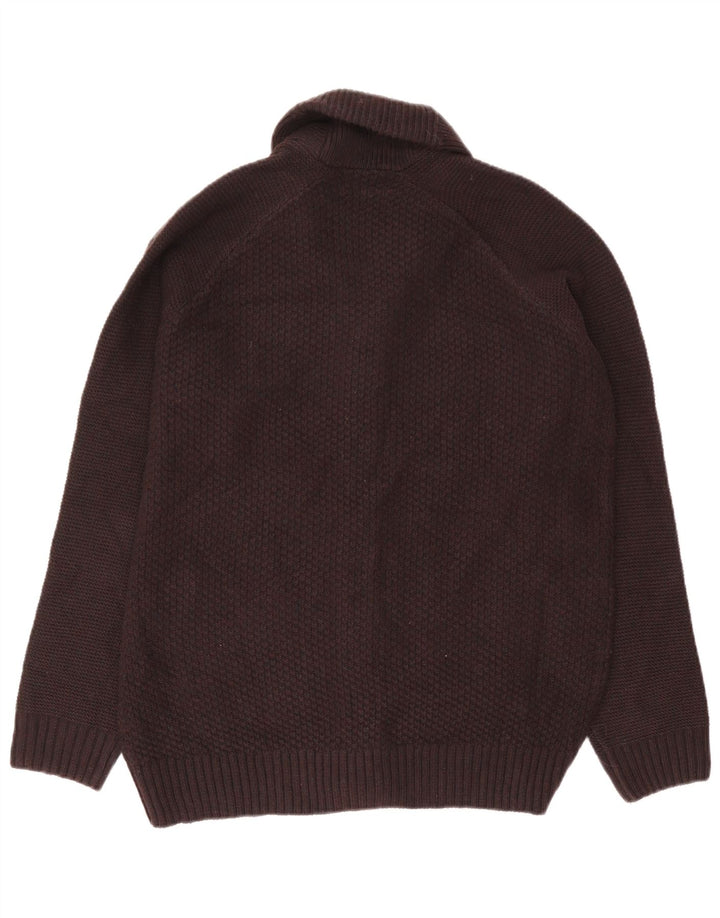 Marks & Spencer Męski sweter rozpinany, duży, brązowy, akrylowy
