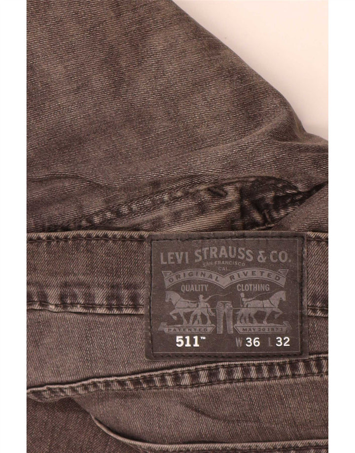 Męskie jeansy Levi's 511 Slim W36 L32 Szara bawełna