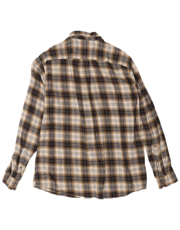 Męska koszula flanelowa Eddie Bauer o klasycznym kroju, duża, brązowa, bawełniana w kratę