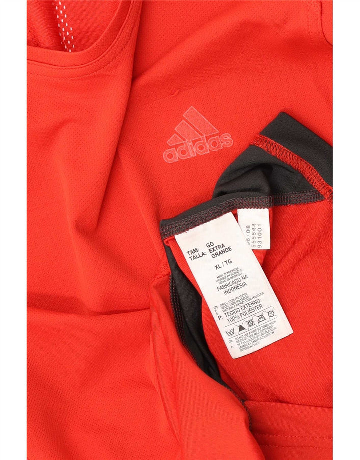 Adidas Męska kamizelka Top XL Czerwony Poliester z blokami kolorów