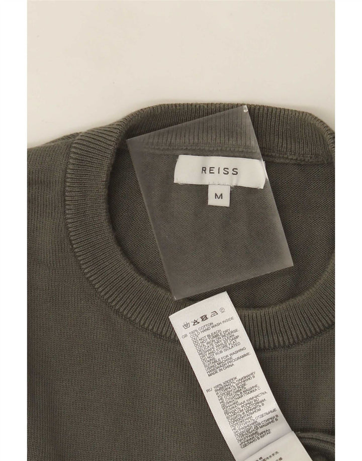 Męski sweter z okrągłym dekoltem Reiss, bawełna w kolorze khaki