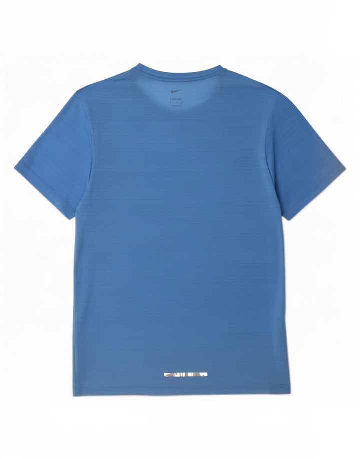 Męski T-shirt Nike Dri Fit Top, mały, niebieski, poliester w prążki