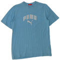 Męski T-shirt z grafiką PUMA, duży, niebieski, bawełniany