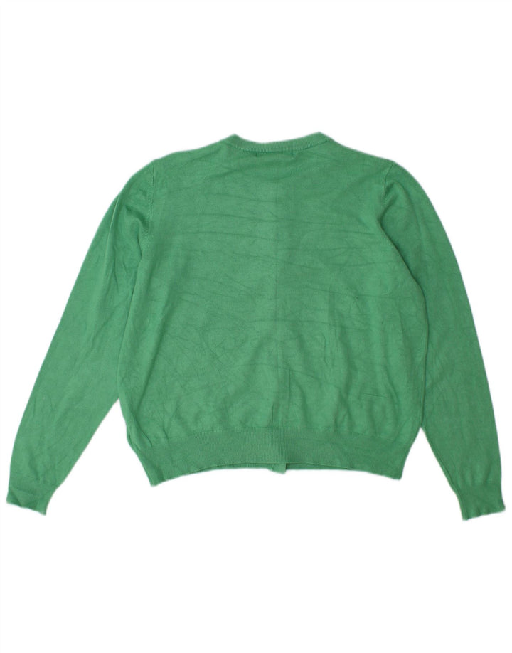 Marks & Spencer Damski sweter kardigan UK 16, duży, zielony, wiskoza