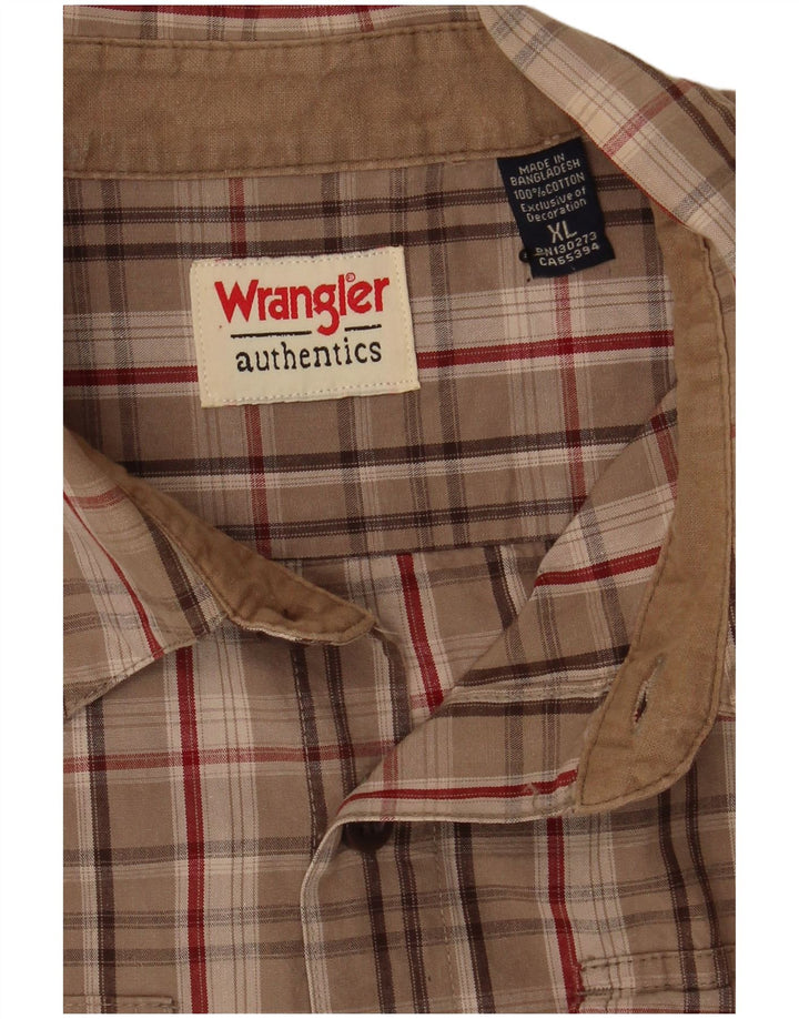 Koszula męska Wrangler XL, bawełniana w beżową kratkę