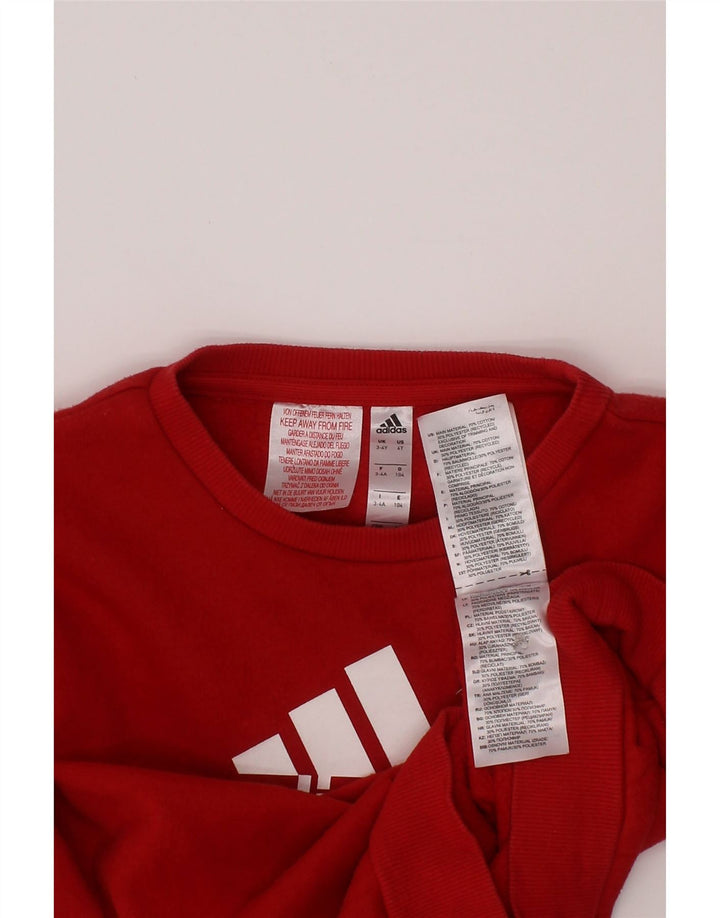 Chłopięca bluza Adidas z grafiką, 3-4 lata, czerwona bawełna