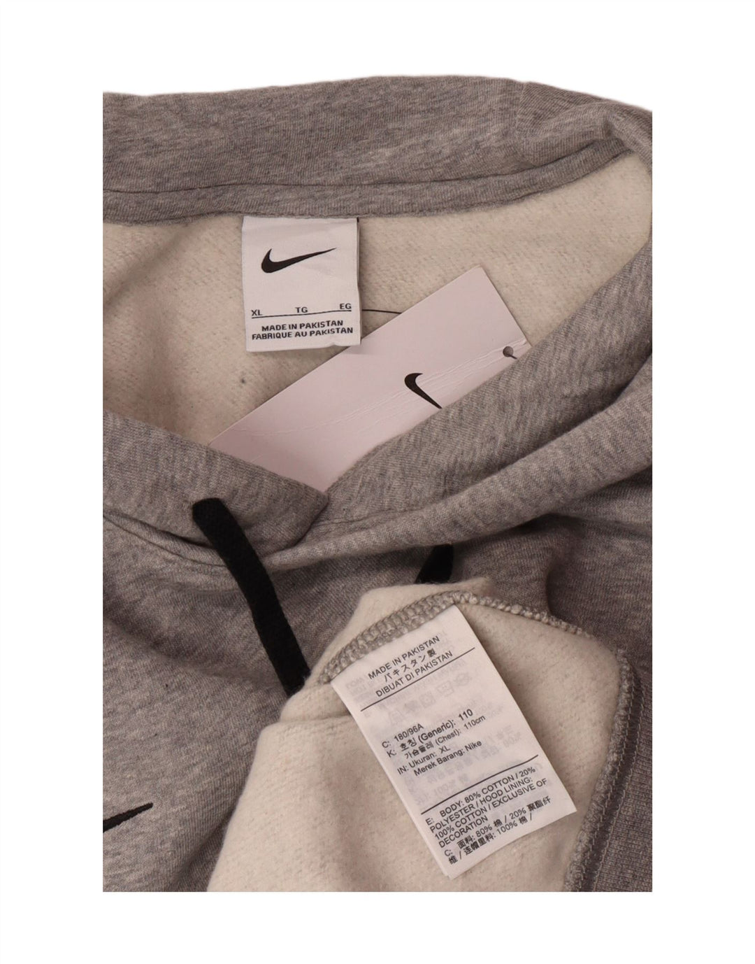 Męska bluza z kapturem Nike XL, szara, bawełniana