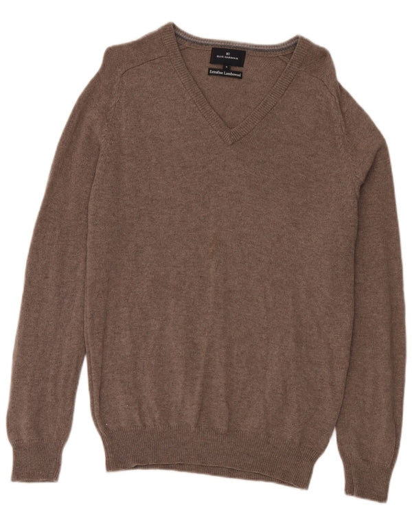 Męski sweter Marks & Spencer Blue Harbor z dekoltem w kształcie litery V, mały, szary