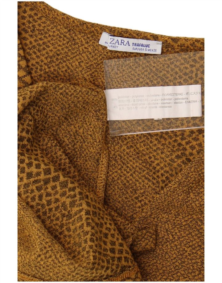 Damska obcisła sukienka z długim rękawem ZARA UK 8 Mały żółty nadruk zwierzęcy