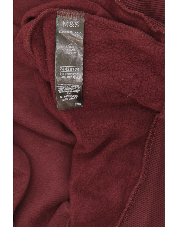 Marks & Spencer Męska bluza dresowa, duża, bordowa, bawełniana