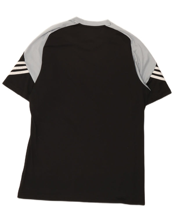 Męska koszulka Adidas Climalite Top, średni czarny poliester z blokami kolorów