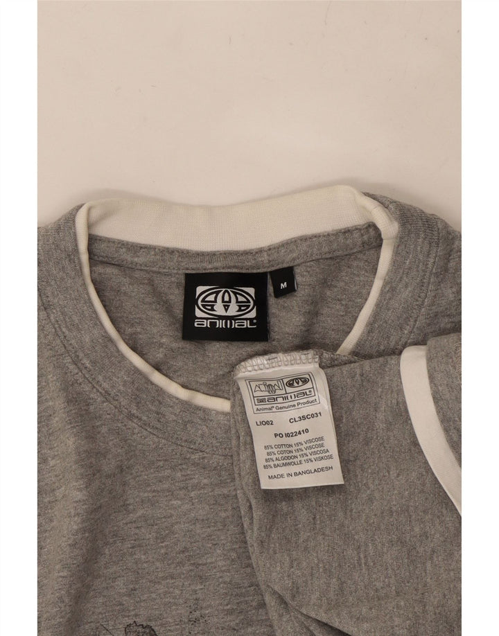 Męska koszulka z grafiką ANIMAL, średnia szara bawełna