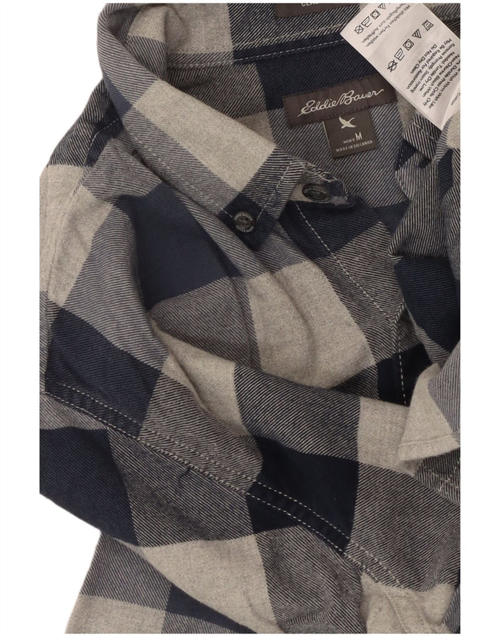 Koszula flanelowa męska EDDIE BAUER, bawełniana, w średnią granatową kratkę