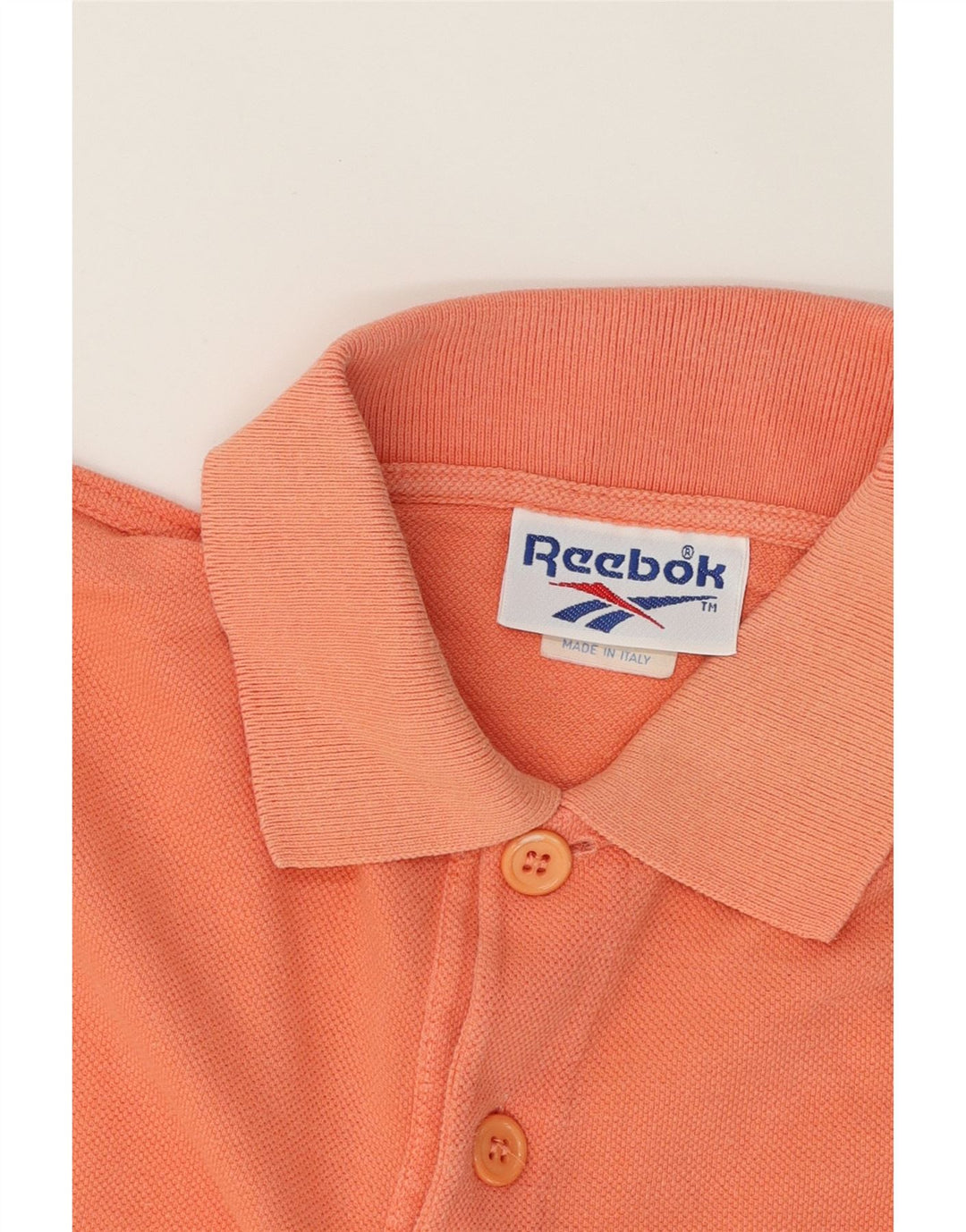 REEBOK Mens Polo Shirt Medium Orange Cotton Vintage Reebok and Second-Hand Reebok from Messina Hembry 