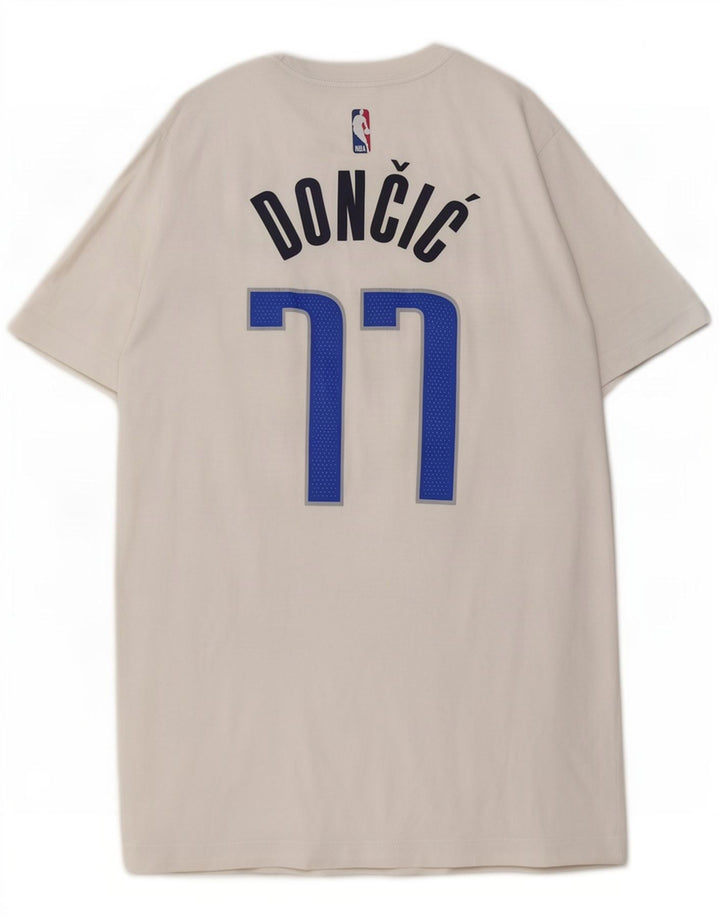 Męska koszulka z grafiką Nike Dallas Mavericks, średnia biała bawełna