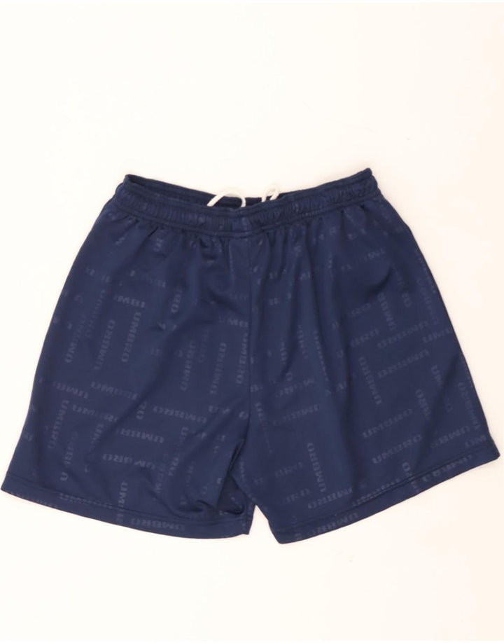 UMBRO Boys Graphic Sport Shorts 11-12 Years Navy Blue Polyester Vintage Umbro and Second-Hand Umbro from Messina Hembry 