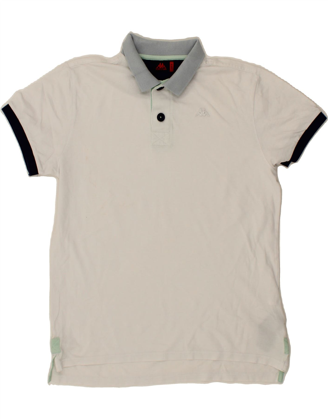 KAPPA Mens Polo Shirt Large White Cotton Vintage Kappa and Second-Hand Kappa from Messina Hembry 